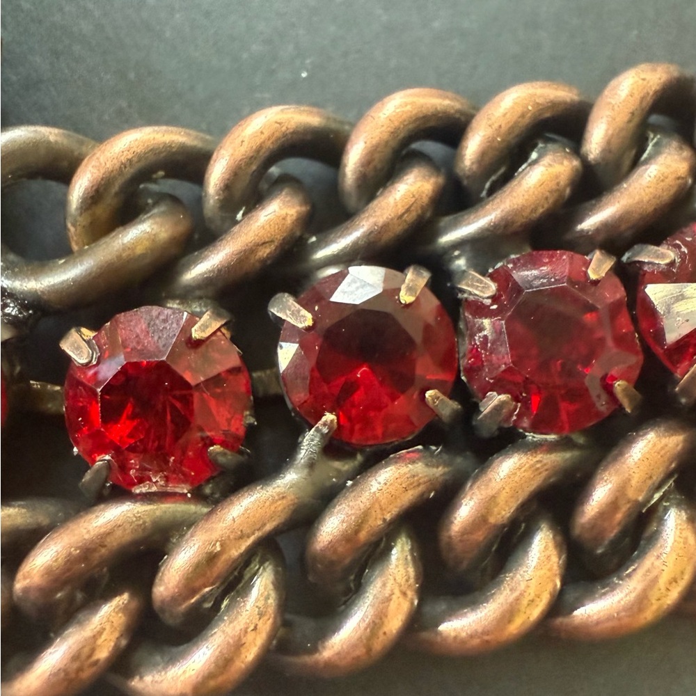 Juliana | Delizza & Elster for Alexis Kirk - Red Rhinestone Statement Necklace - Picture 4 of 10